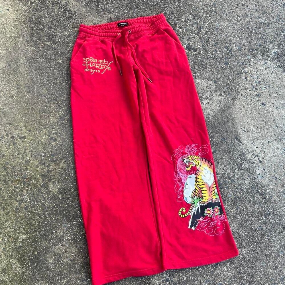 Ed Hardy Streetwear Y2K Tiger Baggy Sweatpants